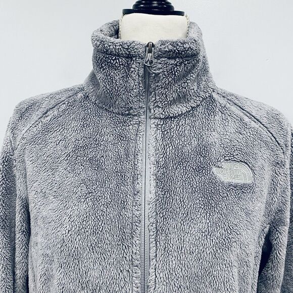 THE NORTH FACE M Gray Osito II Women Full Zip Fuzzy Soft High Pile Fleece Jacket - Picture 2 of 16